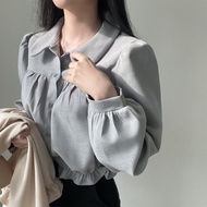 OVY-Blouse kemeja wanita lengan panjang korean Style