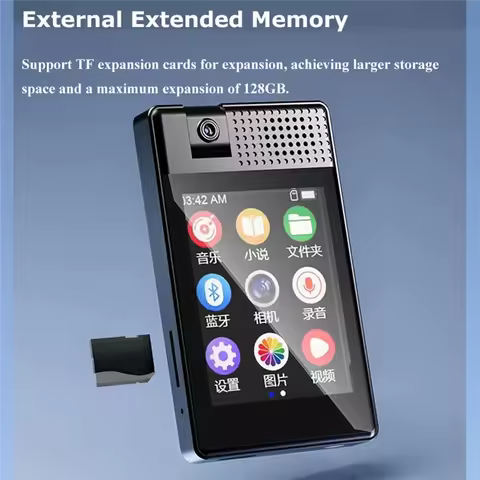 ABSQ-Mini Hifi Lossless MP3 Player 2.5" Full Touch Screen Player Player Support Video Ebook Clock