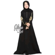 COUPLE ABAYA TURKEY IBU DAN ANAK BAHAN JETBLACK SAUDI DUBAI XENA GAMIS ARAB HITAM