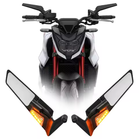 Motorcycle Side View Mirror with Turn Signal for Honda CB1000R CB650R CB650F CB500 CB300 CB200X CB12