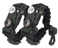 Daarcin Survival Paracord Bracelet,Fire Starter,Waterproof SOS Light, Compass, Whistle, Adjustable A