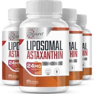 Liposomal 24mg Astaxanthin for MAX Absorption, Antioxidant Stronger Than VIT C, Astaxanthin Suppleme