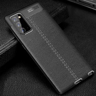 Samsung Galaxy Note 20 Ultra Casing Soft TPU Case Galaxy Note20 Litchi Texture Shockproof Matte Silicone Back Cover