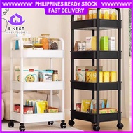 B-NEST Trolley Cart organizer Moving Rack Kitchen Storage trolley 3/4/5 Tier Bathroom organizer rack