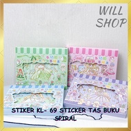 STICKER KL- 69 SPIRAL BOOK BAG STICKER / LATEST SPIRAL MINI PAPPER BAG BOX UNIQUE NOTEBOOK WITH GIRL