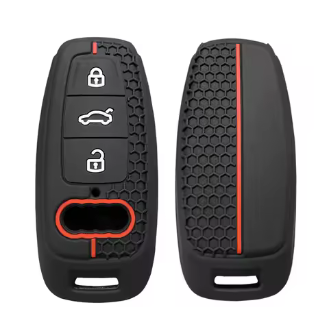 For Audi Key Cover Silicone Llavero For Audi A6L 2020 A7 E-tron A8 Q8 C8 D5 2019 2018 3 Button For A