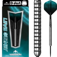 MISSION STEEL TIP DART - 22G/24G LEWIS GURNEY Silver Black 95% Tungsten Steel Darts (ARROW DART KELU