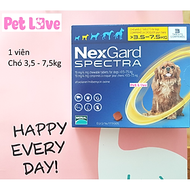 NexGard Spectra xổ giun, ve rận, ghẻ, viêm da (chó 3,5 - 7,5kg; 1 viên nhai)