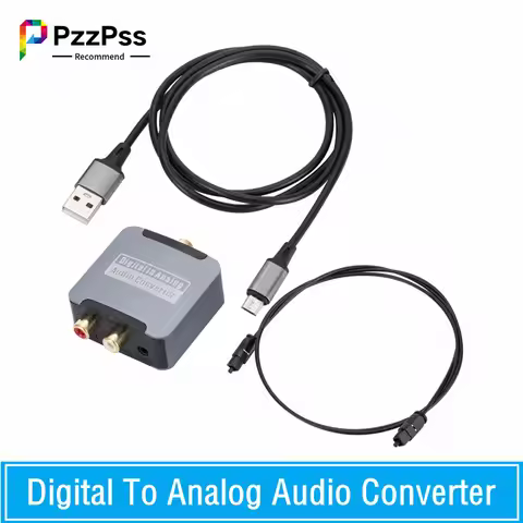 DAC Digital to Analog Audio Converter Optical SPDIF Toslink Coaxial Input to L/R RCA 3.5mm Jack Head