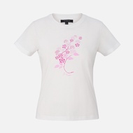 Plum Blossoms T-Shirt-Ecru color