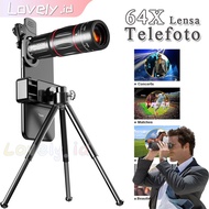 Camera Lens Apexel 64x (Zoom Optik + Digital) Zoom Aluminum Alloy Tele Zoom Lens hp (With Tripod)