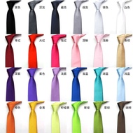 Faux Graffiti-Able Silk 5Cm Solid Color Narrow Tie For Men, White Printed, Dire