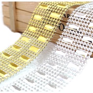 1yard/pack Bling Diamond Mesh Roll Sparkle Acrylic Party Birthday Wedding Table Cake Rhinestone Wrap