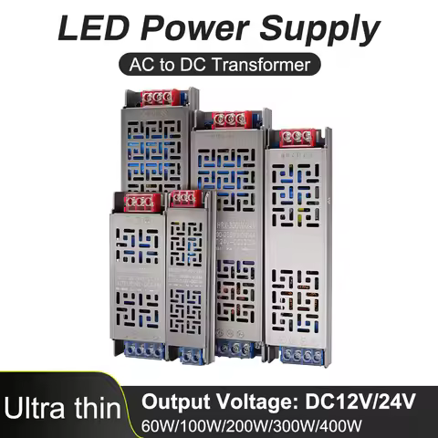 Copper wire LED Driver Power Supply 100W 200W 300W 400W Transformer SuperThin AC DC Converter for LE