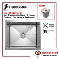Horsemen HM-SB-6045A-ST Single Bowl Kitchen Sink Stainless Steel SUS 304 Handmade Undermount Sink