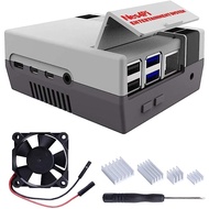 52Pi Raspberry Pi 4 Case, Raspberry Pi 4 Case with Cooling Fan, Raspberry Pi 4 Heatsink, Retro Gamin