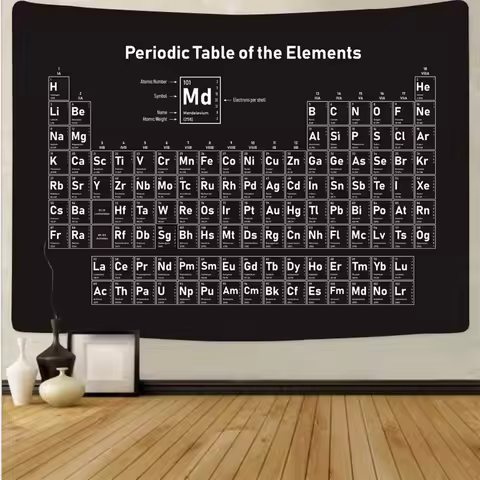 Periodic Table of the Elements Chemistry Tapestry Cheap Large Science Wall Hanging Art Canvas Dorm H