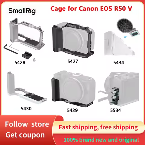 SmallRig Camera Cage Kit with Silicone Handle L-Shaped Grip Mount Plate Cable Clamp Furry Windscreen