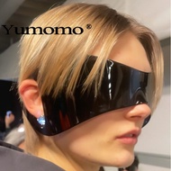 Yumomo2025 Conjoined Glasses Hanging Ears Trendy Punk Future Skills Big Frame Sunglasses Future Exag