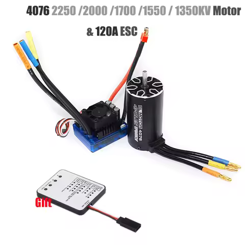 RC 4076 2250KV 2000KV 1700KV 1550KV Sensorless Brushless Motor 120A ESC with LED Programming Card Co