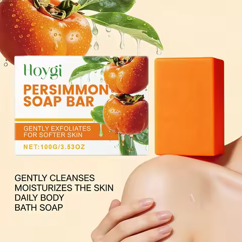 Persimmon Soap Bar Gentle Cleansing Skin Purifying and Deodorizing Soap for Fresh Skin Nourishes and