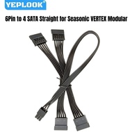 6Pin to 4 SATA Power Cable for Seasonic VERTEX VERTEX GX-1200/GX1000/GX-850/GX-750, PX-1200/PX-1000/