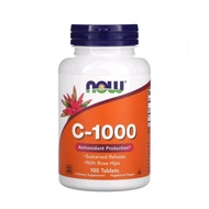 Now Foods C-1000, 100 / 250 Tablets With Rose Hips and Bioflavonoids / Sustained ReleaseWith Rose Hips Vitamin C