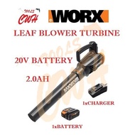 WORX WG547E.2 20V CORDLESS LEAF BLOWER TURBINE TWO SPEED POWER SHARE LITHIUM ION BATTERY MAX AREA 60