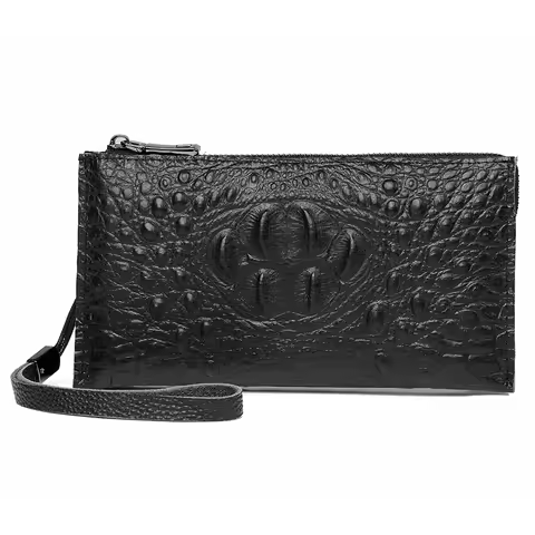 Men's cowhide genuine leather crocodile skin men's clutch bag handbag sacoche homme pochette uomo ma