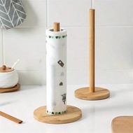 1pc Wooden Paper Towel Dispenser Holder, Freestanding Paper Towel Roll Stand, Tissue Rack For Kitche