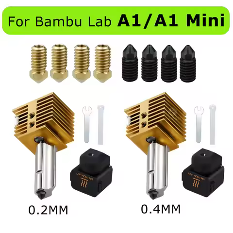 For Bambu Lab A1 Hotend Assembly Kit A1 Nozzle Hardened Steel For Bambulab A1 Mini Hotend Nozzle Hot