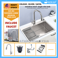 BathKu HIGH QUALITY Kitchen Sink 304 Stainless Steel Nano Sinki Dapur Bowl Basin Sink THICKNESS 3.0M