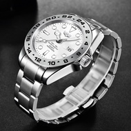{Miracle Watch Store} LIGE นาฬิกาแฟชั่นสำหรับผู้ชายสแตนเลสธุรกิจผู้ชายนาฬิกา3Bar กันน้ำส่องสว่างนาฬิกาควอทซ์หรูหราปฏิทินนาฬิกาข้อมือ