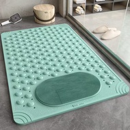 Light Blue Non-Slip PVC Bath Mat - Rectangular Massage Nubs Shower and Bathroom Safety Rug - 0.8cm T