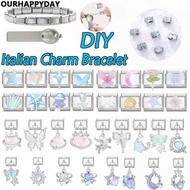 100 Types Colored Gemstone Pendants Italian Charm Bracelet Fit 9mm Stainless Steel Bracelet DIY Jewe