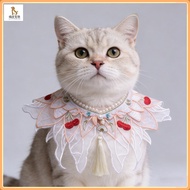 Pet Clothing/Chinese Pet Clothing/Pet Neck Accessories/Cat Hanfu Accessories Cherry Embroidery Cloud