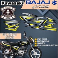 Kawasaki Bajan CT100 Full Decals Sticker Accessories / Bajaj CT100 Sticker W/ Free Assorted Sticker