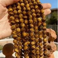 15 Inches 4/6/8/10/12/14mm Natural Yellow Tiger's Eye Round Beads, Natural Healing Stone To Enhance 