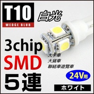 24V Car Dedicated T10 5 SMD Chip Type LED White Light/Blue Light/Pink Purple Light/Ice Blue Light/Ye