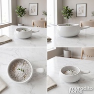 Muraditohome Premium Ceramic Serving Pot with Handle 4.25x6.5x2 in