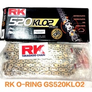 GS 520 KLO2 ORING CHAIN RK ORING CHAIN GOLD RANTAI 520 ORING KLO2 CHAIN GS520KLO2-120L 114L RANTAI