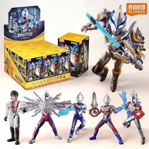 Blokees Ultraman Star Edition S Series 2 Bonding Spark Tiga & Aix Building Block Blind Boxes Assembl