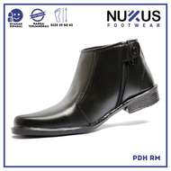 Sepatu Pantofel Pria PDH Resleting Kulit Sintetis Hitam - PDH RM