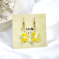 【SGS安心認證】( 貓-手繪系列 ) 橘白貓/挪威森林花色耳環 (7款)