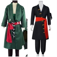 Roronoa Zoro One Piece Black Green Kimono Cosplay Party Role Play Amine Halloween Kids Adult COSPALY