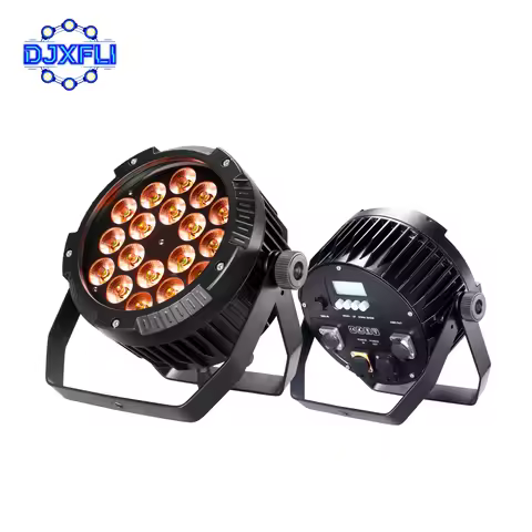 IP65 18X18W LED Par Light Waterproof RGBWA+UV 6-in-1 DMX512 Control Aluminum Body for Stage Disco DJ
