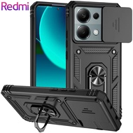 Shockproof Protector Heavy Hard Case with Metal Stand for Redmi Note 13 Pro Note 12 Pro Note 11 Pro Note 11S Note 10 Pro Redmi 13C 12C