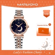 MATEYOYO Women Watch Rhinestone Romantic Starry Sky Wristwatch Fashion Ladies Watch Clock Stainless Steel Band Quartz Wrist Watches Casual Festival Gift with Exquisite Box Christmas Xmas Gifts for Women Ladies Girls