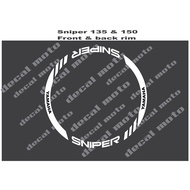 Decals, Sticker, Motorcycle Decals for Mags / Rim for Yamaha Sniper 135 &amp; 150, white