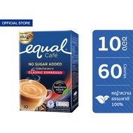 Equal Instant Coffee Mix Powder Classic Espresso 10 Sticks อิควล กาแฟปรุงสำเร็จชนิดผง คลาสสิค เอสเปรซโซ 1 กล่อง มี 10 ซอง, ไม่เติมน้ำตาลทราย, No Sugar Added